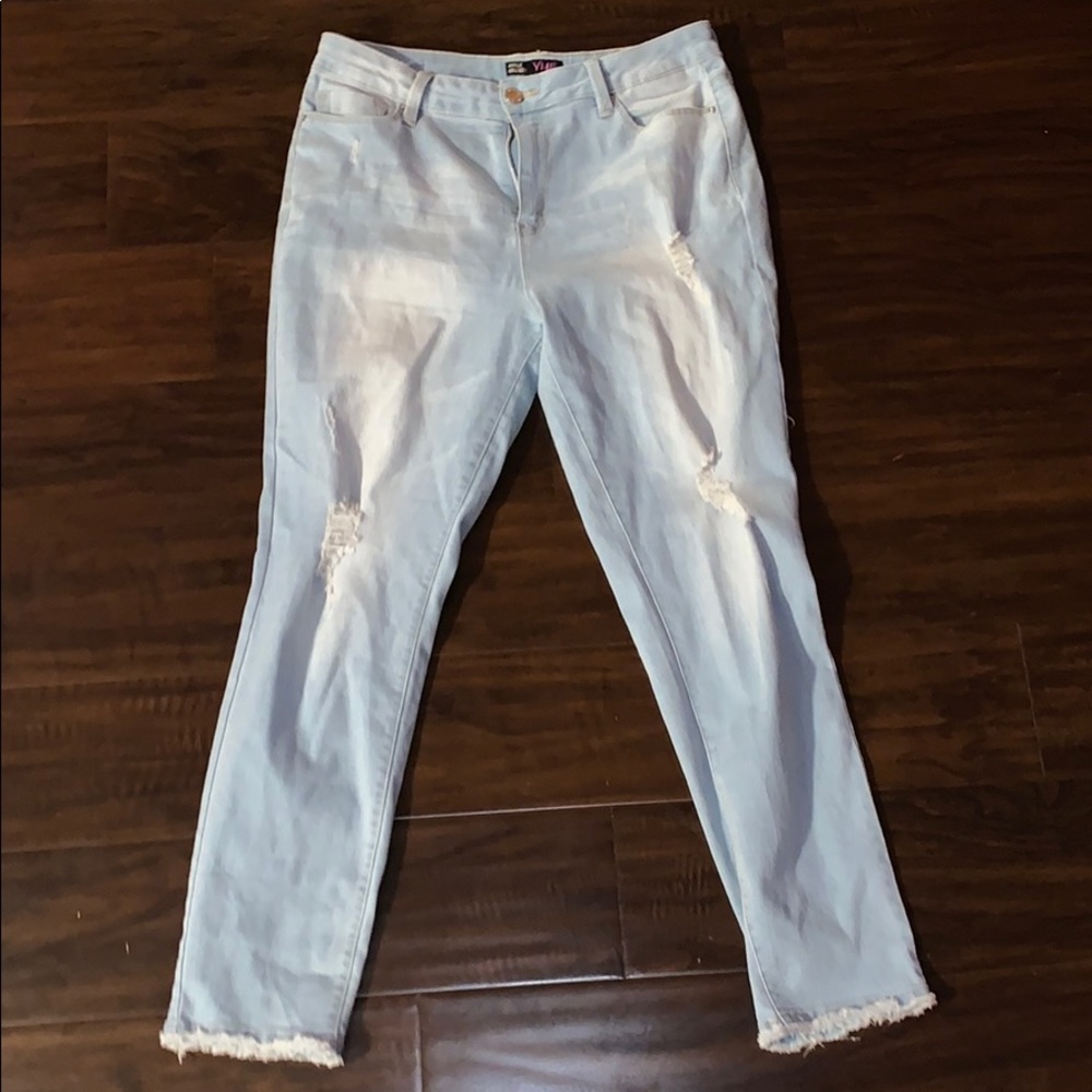 White wash jeans with rips